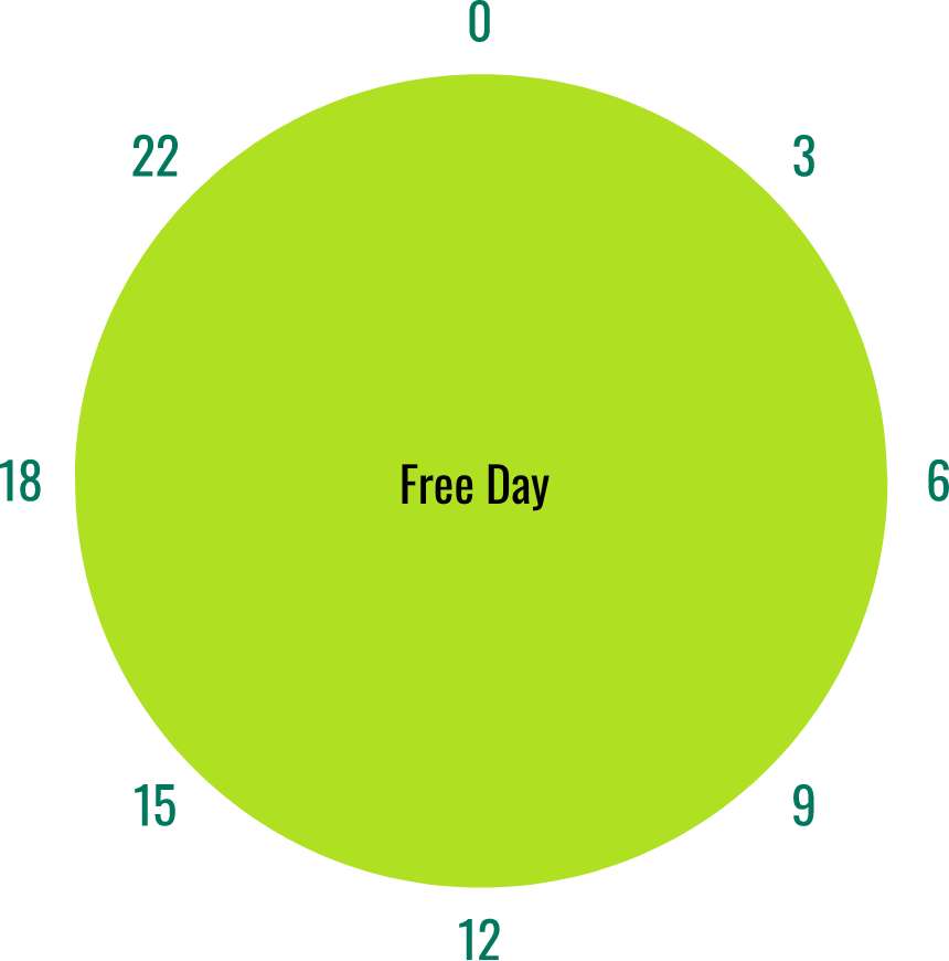Weekends(Saturday and Sunday)